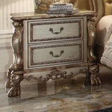 Gold Patina and Bone 2-Drawer Nightstand B062P215403
