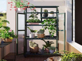 TOPMAX 62inch Height Wood Large Greenhouse Balcony Portable Cold Frame with Wheels and Adjustable N717P221494F