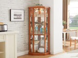 Corner Lighted Curio Cabinet Corner Glass Cabinet Lighted Curio Cabinet Corner Display Case for W2275P296057