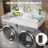Washer Dryer Countertop, Laundry Wood Shelf Topper with Edge, 54" Width x 27.5" Depth Double Layer W2641P279969