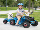 2 in 1 Kids Ride On ATV with Removable Trailer, 6V Electric Quad for Toddlers Ages 3 Navy 33075439