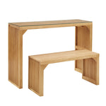 ZUN Dining Bench Table, Pine Indoor Wood Bench for Entryway,Living Room,Kitchen Bedroom Table W2275P192311