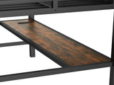 Metal Twin Size Loft Bed with Power Outlet and LED Lighted, Space-Saving, Noise Reduced, Black W1580P372863