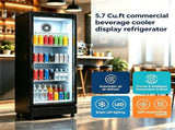 5.7 Cu.Ft Commercial Beverage Cooler, Double Tempered Glass Door Drink Refrigerator with Lock, 3 W5993P524899