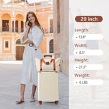 Hardshell Luggage Sets 3 Piece Carry-on Suitcases with Wheels, TSA Lock for Men Women-White 23401212