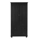 ZUN Tall Storage Cabinet with Three Drawers for Bathroom/Office, Black N725P183256B