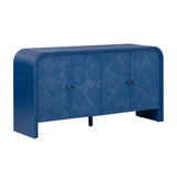 U_Style Luxury Multi-Functional MDF Sideboard woven Wood Slat Doors, Tiered Stepped Design & N711P269061V