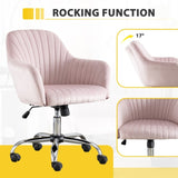 Accent chair Modern home office leisure chair with adjustable velvet height and adjustable casters W1521108571