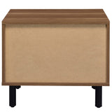 ZUN Brown Oak and Black 2-Drawer Nightstand B062P186504