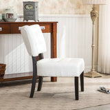 Blended Leather Tufted Accent Chair with Oversized Seating, Ivory T2574P164248