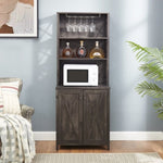 ZUN Wine Bar Cabinet with for Wine Glass Rack, Wood Frame Side Home Source Bar Cabinet and Hollow out W1758P210360