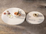 White Round Storage Table Set with Lift-Off Lid, Nesting Design, Elegant Curved-Edge Shape for Cozy W3081P389057