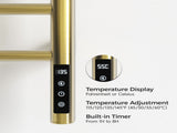 Brushed Gold Heated Rack for Bathroom,Wall Mounted with Intelligent Touch Screen Timer, 9-Bar 82580761