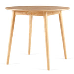 ZUN Mid-Century Modern 35.43 Inch Round Dining with MDF Oak Wood Veneertop and Solid Wood W1164P225863