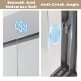 56-60 " x 72" Tempered Glass with Explosion Proof Film, Aluminum Frame Double Sliding Shower Door, W1675P288827