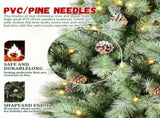 4FT Christmas Tree with 150 Warm White LED Lights 376 PVC & Hard Needle Tips, 32 Pine Cones, T3637P598465