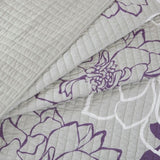 ZUN 6 Piece Printed Cotton Quilt Set with Throw Pillows Taupe Grey/Purple King/Cal King B03597429