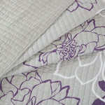 ZUN 6 Piece Printed Cotton Quilt Set with Throw Pillows Taupe Grey/Purple Full/Queen B03597428