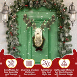 Lighted Christmas Wall Decor Reindeer Head, 39" Pre-lit 3D Rudolph Hanging Wreath for Front Door 30409245