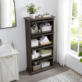 Glass display cabinet 4 Tier Glass Display Cabinet Storage Curio Cabinet with Flip up Glass Doors, W2275P206601