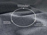 2pcs dark grey 100% blackout curtains with snap-on top, suitable for hanging use. They have 31748757