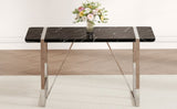 A rustic industrial rectangular MDF black dining table for 4-6 people, with a 1.5 "thick MDF desktop W1151P172403