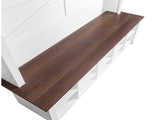 Farmhouse 4-in-1 Hall Tree with 6 Hooks, Walnut Entryway Bench with Shelves, Wooden Style Rustic 93005386