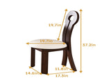 Dining Chairs Set of 2, Key-design Home Chairs, PU Leather Solid Wooden Dining Chairs with White 57256299
