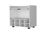White 8-Bottle Rack Bar Cart B062P175127