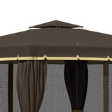 ZUN 10' x 10' Patio Gazebo, Aluminum Frame Double Roof Outdoor Gazebo Canopy Shelter with Netting & W2225142550