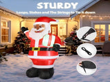 7 FT Lighted Christmas Inflatable Decoration, Inflatable Black Santa Claus Holding Gift, Funny Blow 92959215