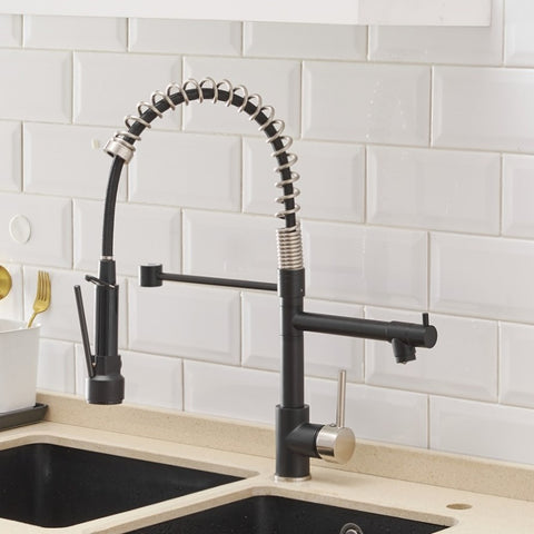 ZUN Commercial Kitchen Faucet with Pull Down Sprayer, Single Handle Single Lever Kitchen Sink Faucet W1932P172330