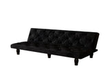 Sofa-to-Bed Evolution 66" Black Velvet Sofa Bed Transforms Seamlessly, Ideal for Family Living W3371P302156