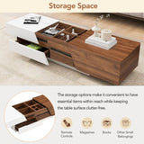 Modern Extendable Sliding Top Coffee Table with Storage in White&Walnut WF308184AAD