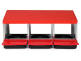 3 Compartment Roll Out Nesting Box with Plastic Basket, Egg Nest Box Laying Box Hens 71151956