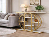 39.4" Console Table, Industrial Sofa Table with Storage Shelves for Living Room, Hallway & Entryway 83434255
