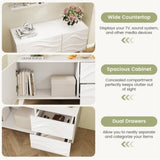 38 "x 14" white stylish TV cabinet with drawers 74460882