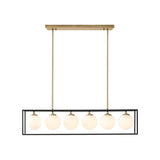 H 6-Light Frosted Glass Globe r Chandelier B03596555