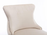 Furniture,Upholstered Wing-Back Dining Chair with Backstitching Nailhead Trim and Solid Wood 84887782
