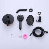 Round Shower System Wall Mounted Shower Faucet Rain Mixer Combo Set, Rain Shower Head Shower Set for SOAE865MB
