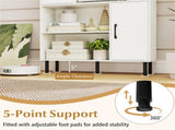 4-Tier Open Shelf Storage Cabinet with 2 Doors, 176 LBS Total Capacity for Entryway & Living 22873574