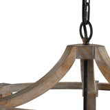 3 - Light Wood Drum Chandelier, Hanging Light Fixture with Adjustable Chain for Kitchen Dining Room W2078137925