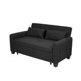 Oversized 61'' Convertible Sleeper Sofa Bed, 2-Seater Loveseat Sofa w/Pockets, Adjustable Backrest W2795P323247