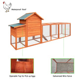122Large Wooden Chicken Coop,Outdoor Hen House with Nesting Box ,Wire Fence Poultry Cage W773P326842