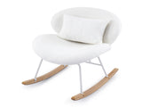 25.59"W x 33.66"D x 29.53"H Indoor Teddy Fabric Rocking Chair, Soft Fluffy Lounge Rocker with White 73370403