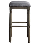 ZUN Arnhem Wood Upholstered Bar Stools, Set of 2, Grey T2574P164818