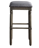 ZUN Arnhem Wood Upholstered Bar Stools, Set of 2, Grey T2574P164818