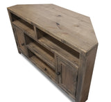 ZUN Joshua Creek 52 inch Corner TV Stand for TVs up to 55 inches, No Assembly Required, Barnwood Finish B108P160169