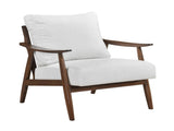 Modern Living Room 1pc Beige Accent Chair Solid Wood Brown Finish Wooden Furniture B011P287546