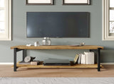 Rustic Metal TV Console for TVs up to 48", Light Oak 94803222
